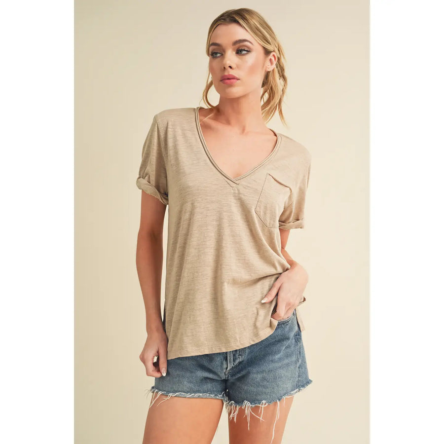 Zoie V-Neck Short Sleeve Top