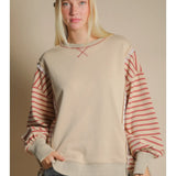 Plus Oversized Striped Casual Knit Top