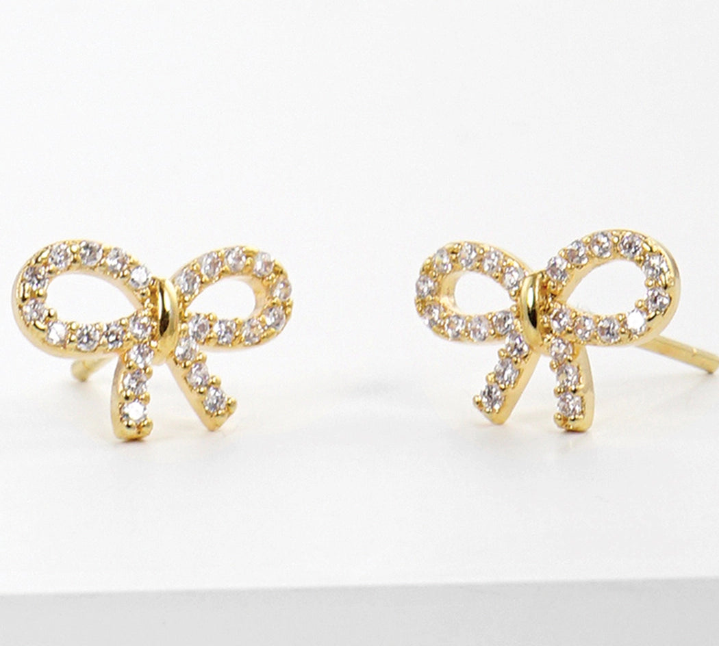 Cz Dipped Ribbon Earring