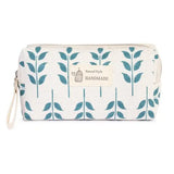 Blue Floral Print Cosmetic Bag