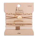 Rise Cream & Tan Hair Tie Set