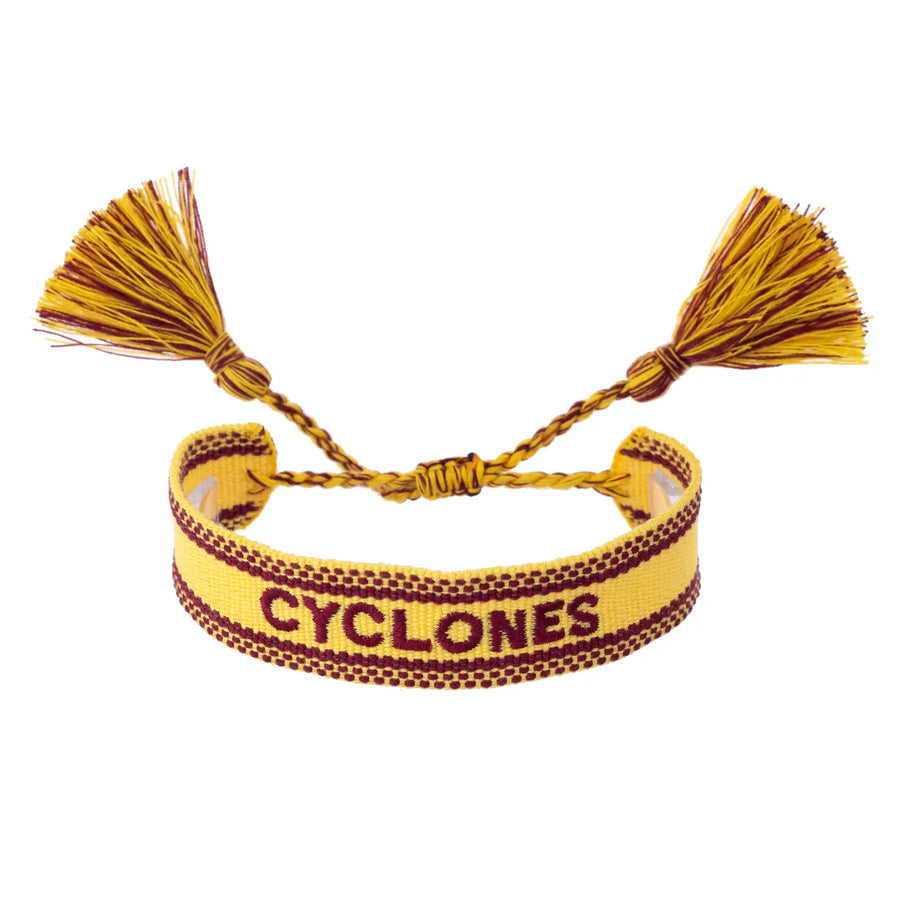 Iowa State Woven Tassel Bracelet