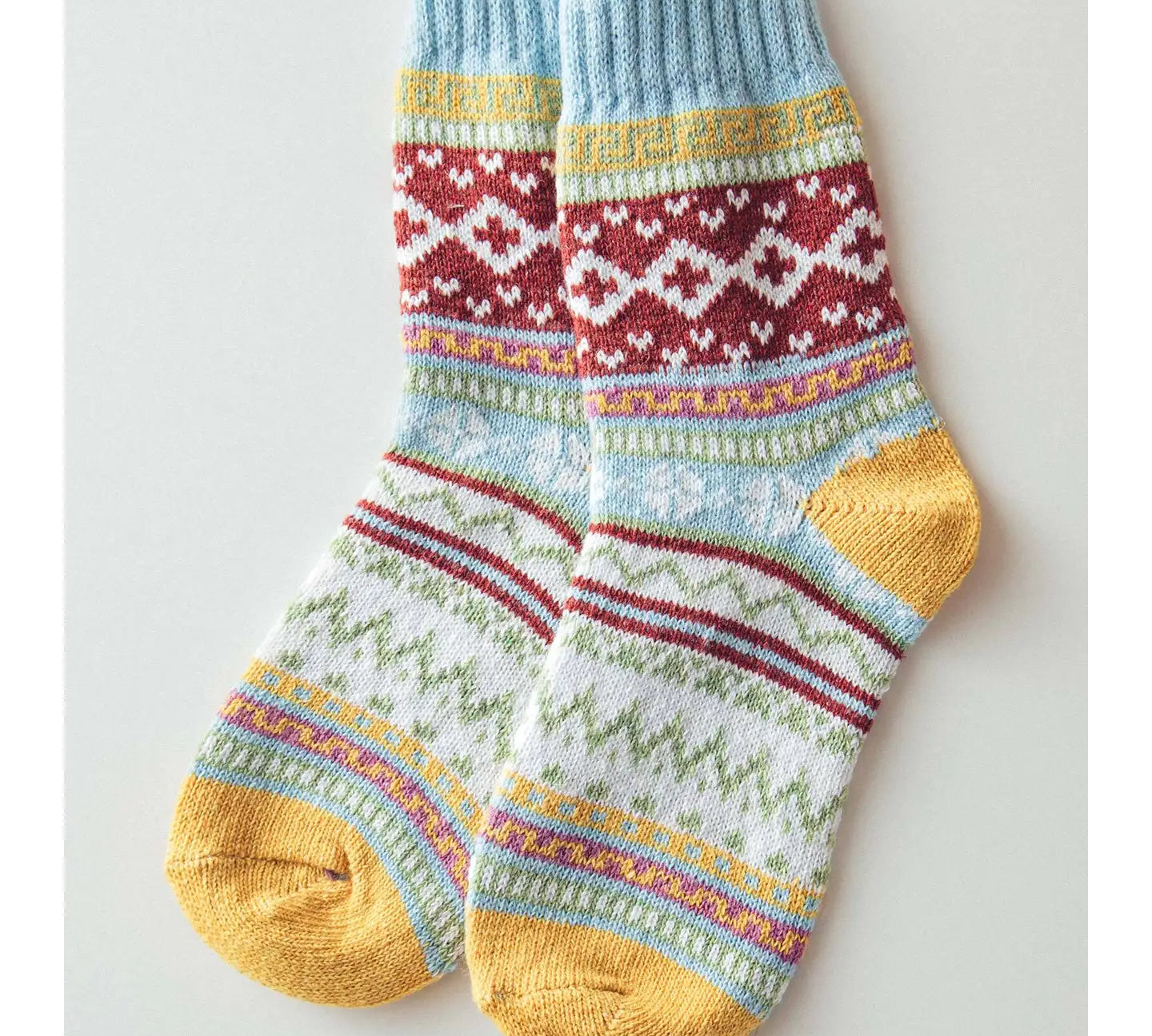 Colorful Isle Knit Socks