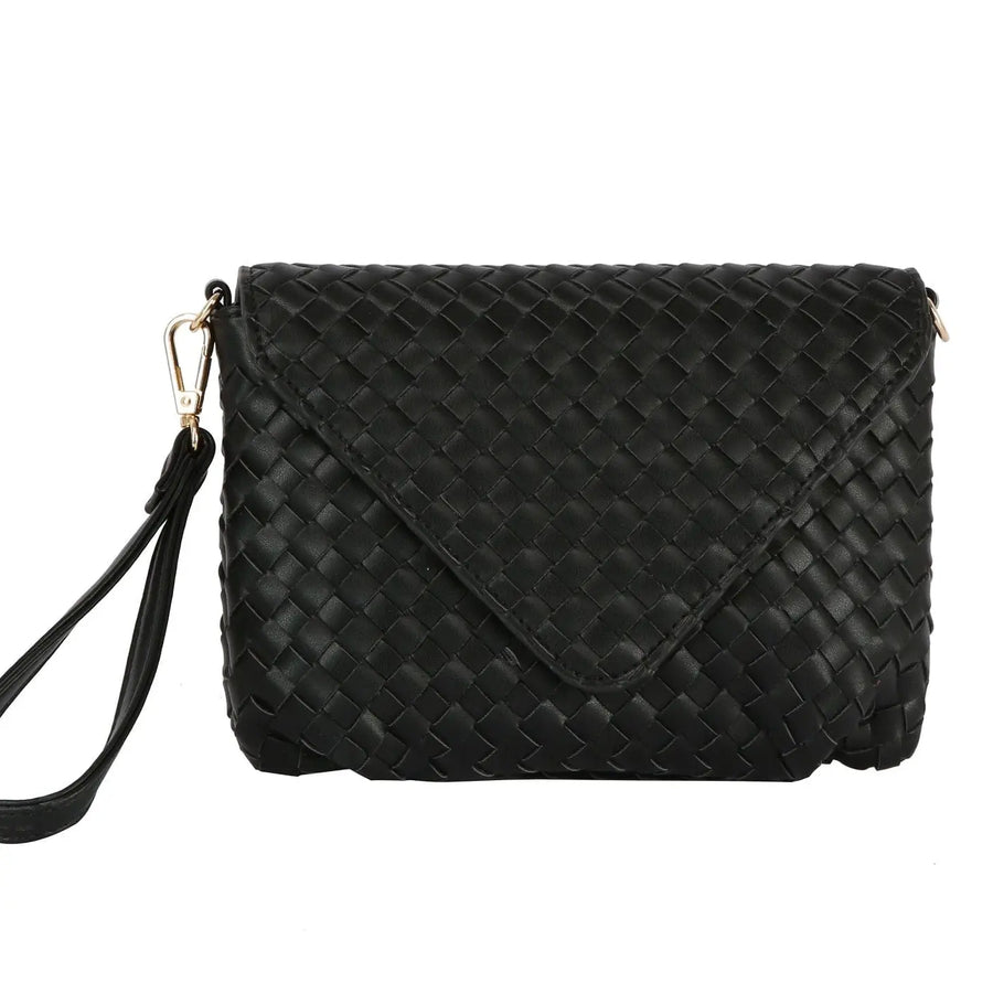 Lynn Three Compartment Woven Clutch