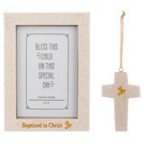 Baptism Stone Frame and Ornament Set