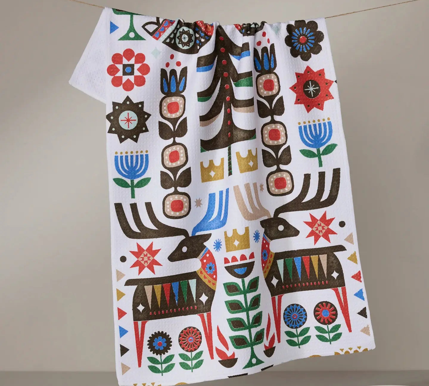 Christmas Geometry Tea Towel 18x30