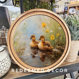 Round Spring Duckling Sign 8"