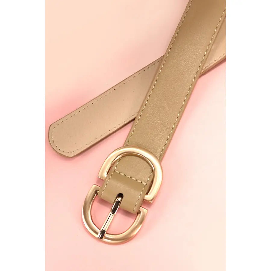 Double D Buckle Faux Leather Belt