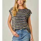 Washed Slouchy Stripe Tee