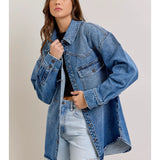 Medium Dark Denim Oversized Jacket