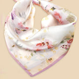 Floral Print Silk Bandana Scarf