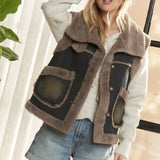 Denim Faux Fur Lined Vest
