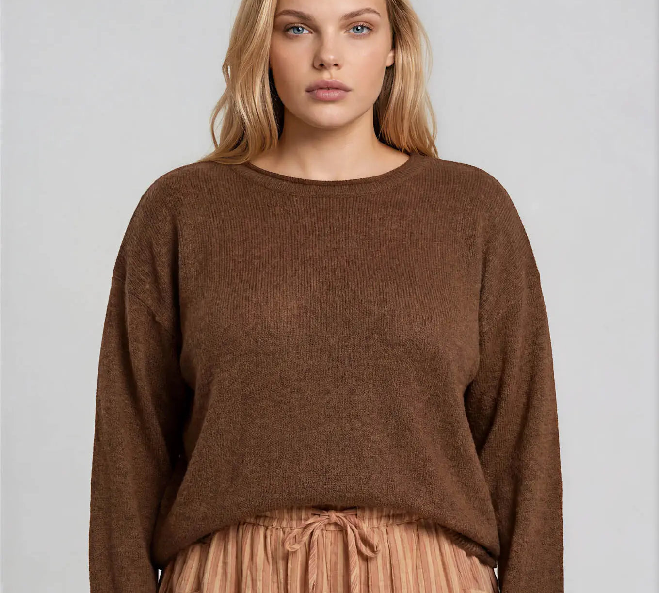 Plus Textured Raw Edge Knit Sweater