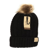 CC Kids Fuzzy Lined Fur Pom Beanie
