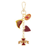 Iowa State Heart Cluster Bag Charm