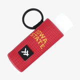 Iowa State Stripes Chapstick Holder Keychain