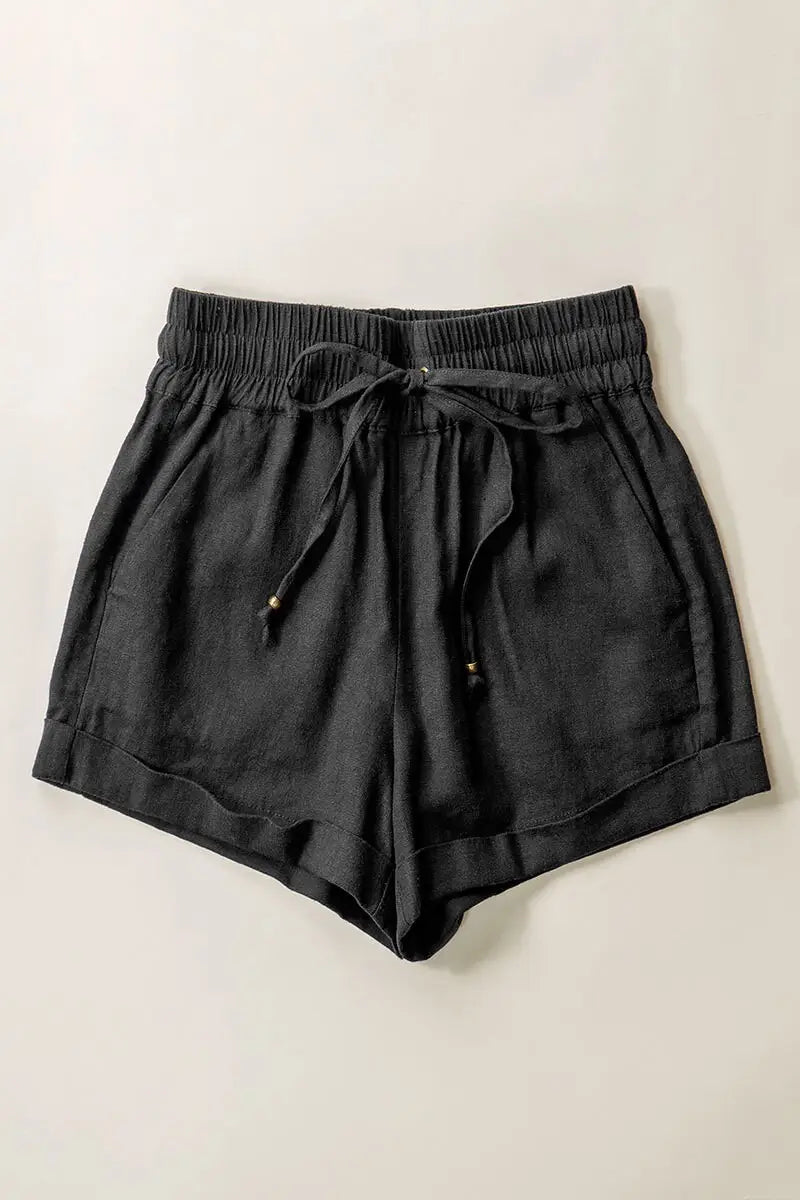 Linen Shorts with String Tie