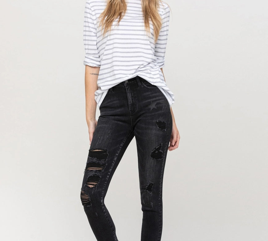 Haylie Star Print Vervet Skinny Jeans