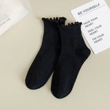 Solid Color Ruffle Ankle Socks