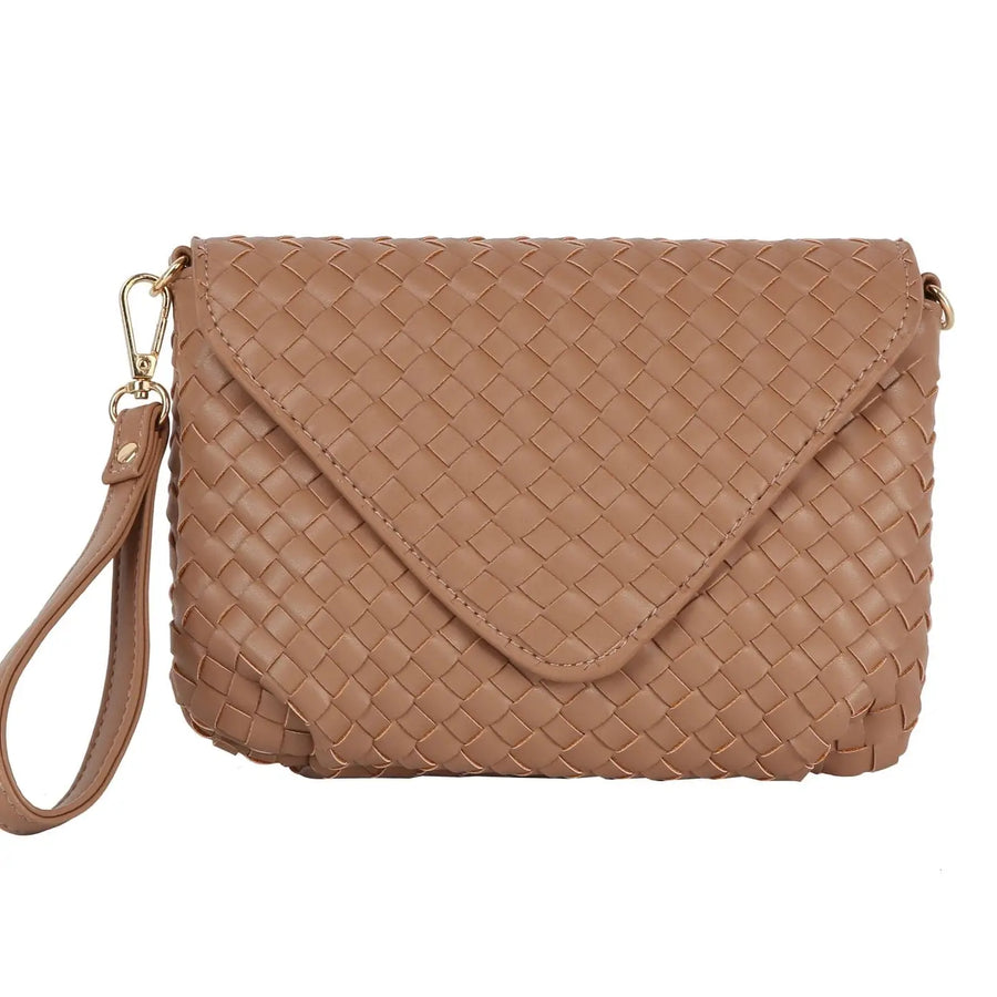 Lynn Three Compartment Woven Clutch