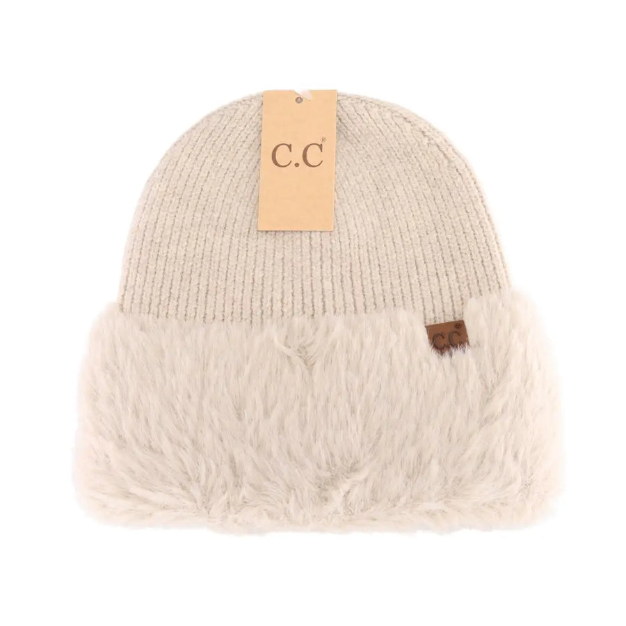 CC Faux Fur Cuff Beanie