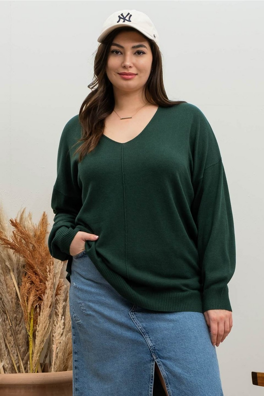 Plus Front Seam Soft Sweater