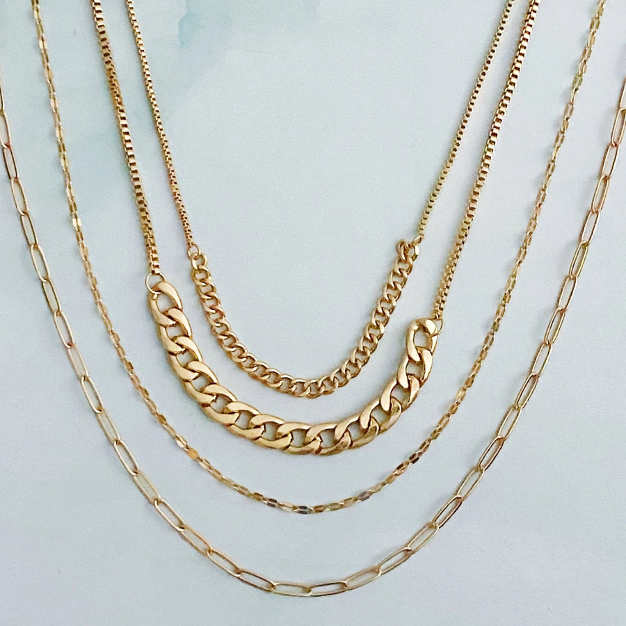 Brooklyn Four Chains Necklace Set of 3