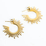 Waterproof Sunburst Hoop Earring