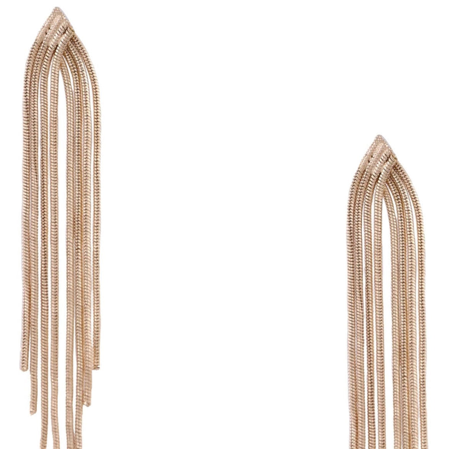 Brass Metal Tassel Drop Earrings