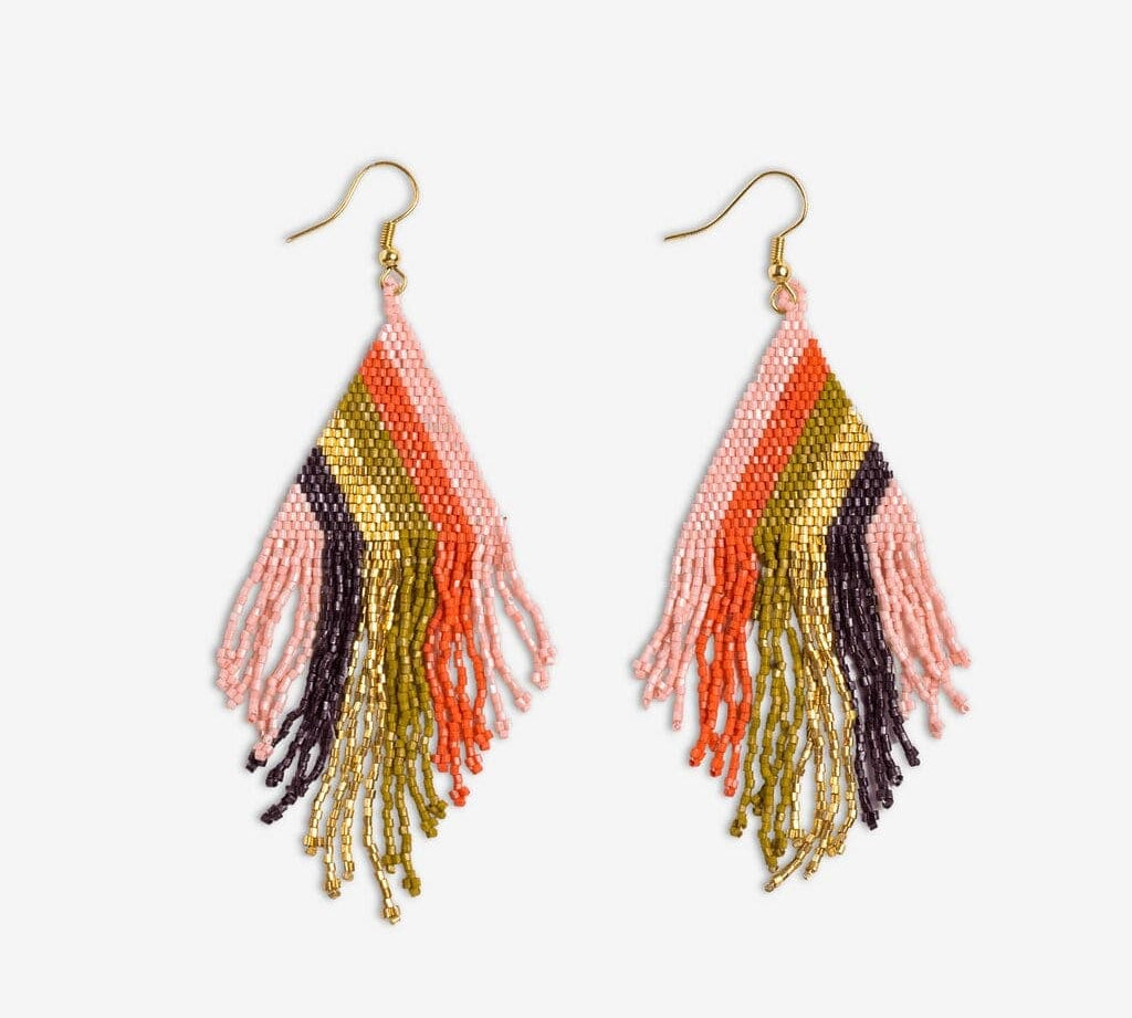 Haley Beaded Fringe Earrings