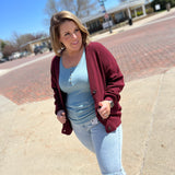 Plus Button Front Cardigan