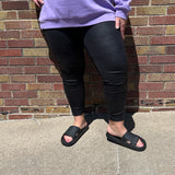 Plus High Waist Leather Leggings