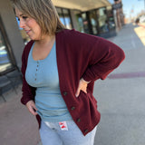 Plus Button Front Cardigan