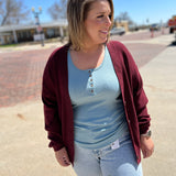 Plus Button Front Cardigan
