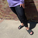 Plus High Waist Leather Leggings