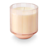 Pink Pine Striped Etched Glass Candle