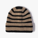 Striped Beanie Cuff Knit Hat