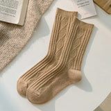 Diamond Pattern Solid Socks