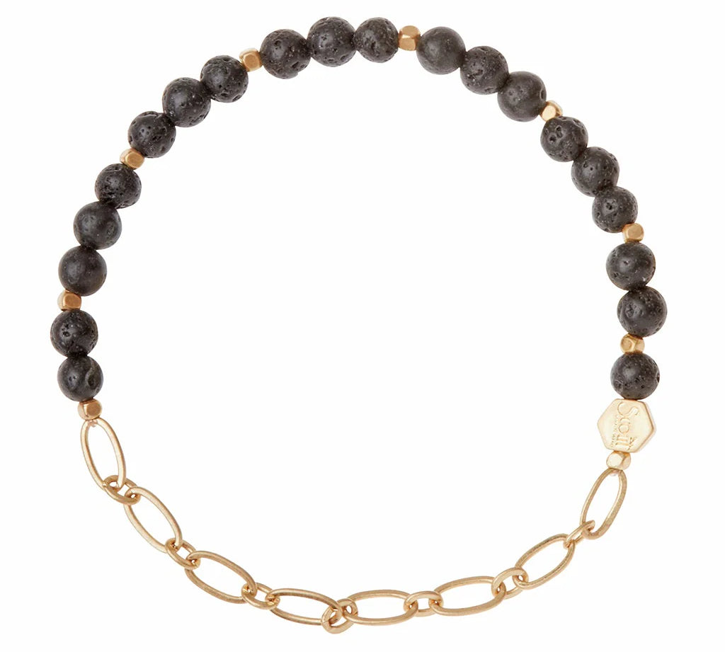 Mini Stone w/Chain Stacking Bracelet