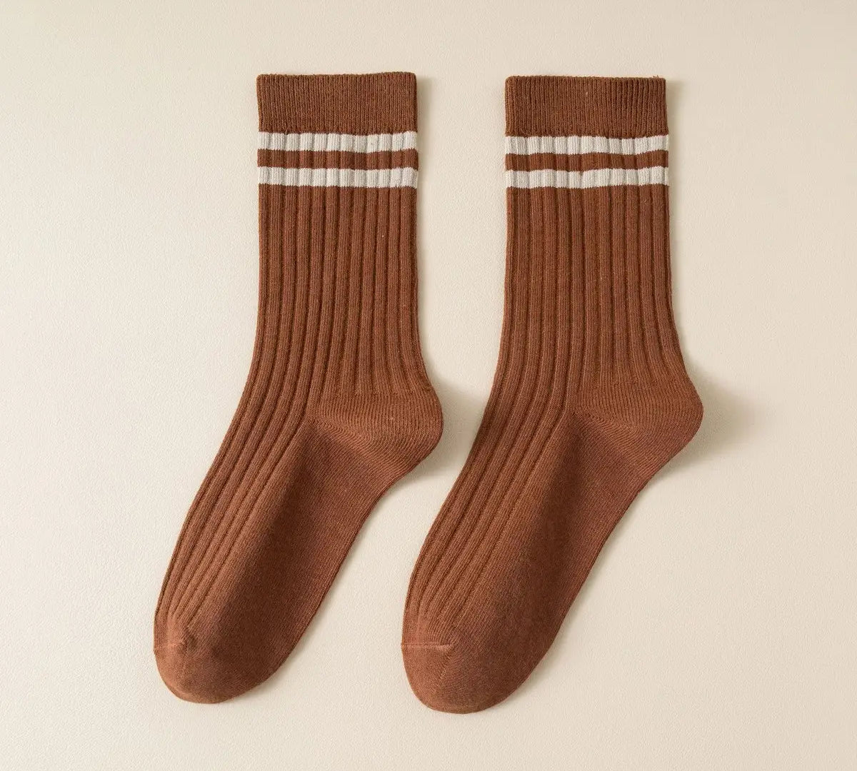 Classic Two Stripe Crew Socks
