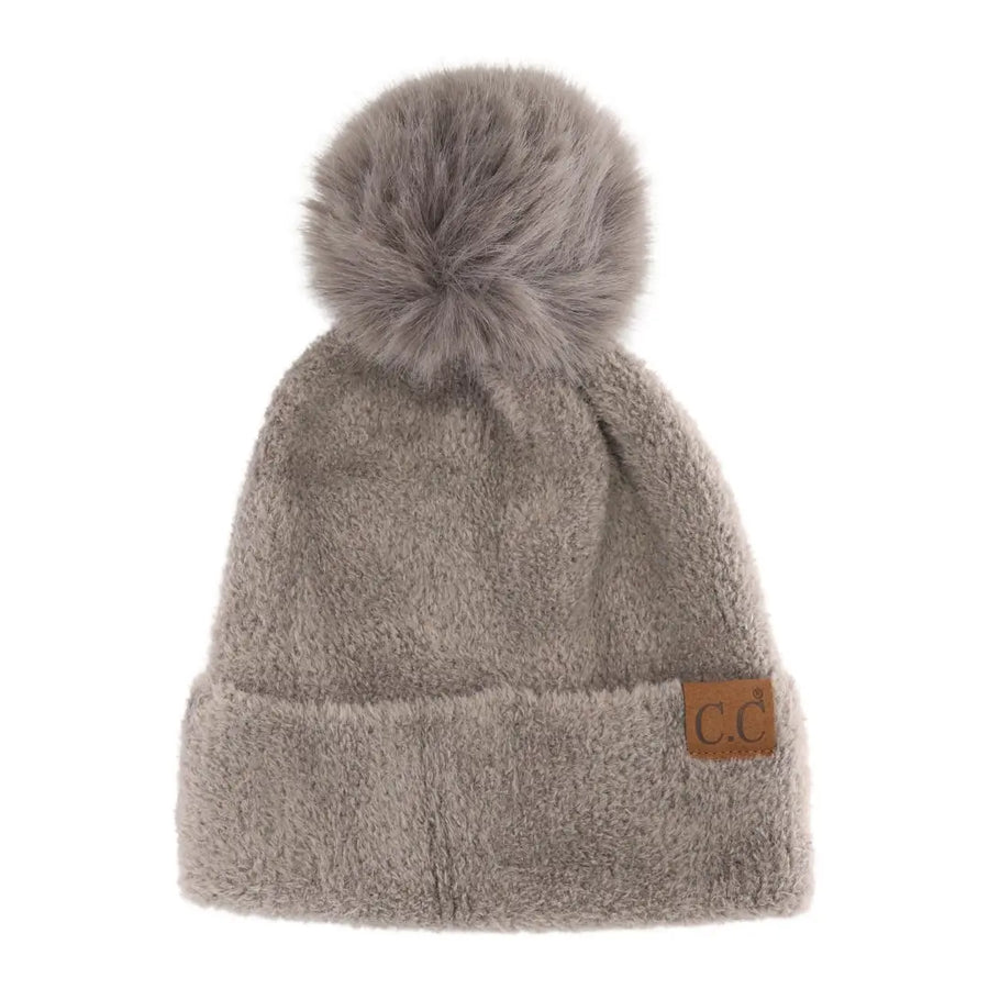 CC Plush Chenille Pom Beanie