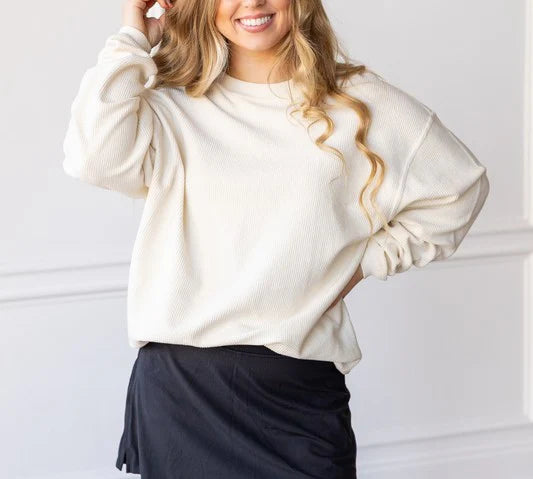 Neutral Luxe Corded Crew