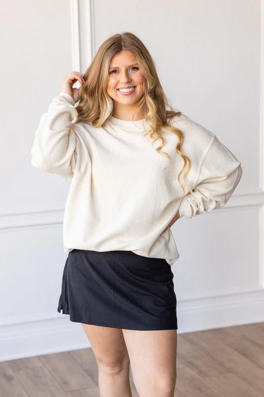 Neutral Luxe Corded Crew