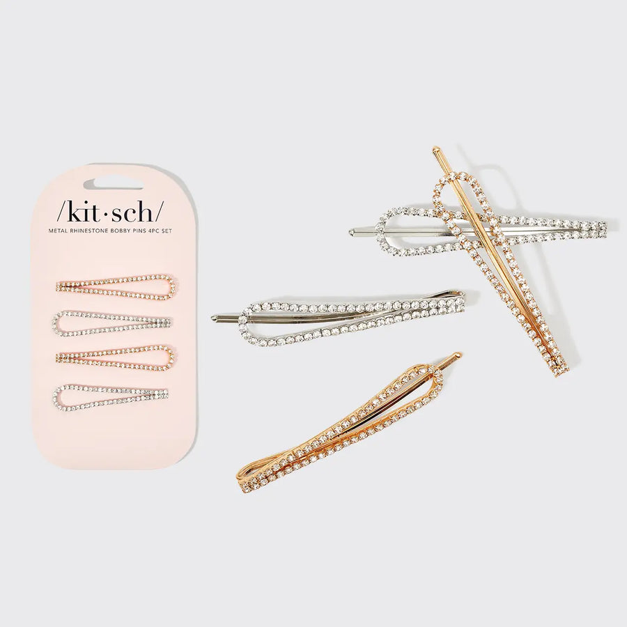 Metal Rhinestone Drop Bobby Pin