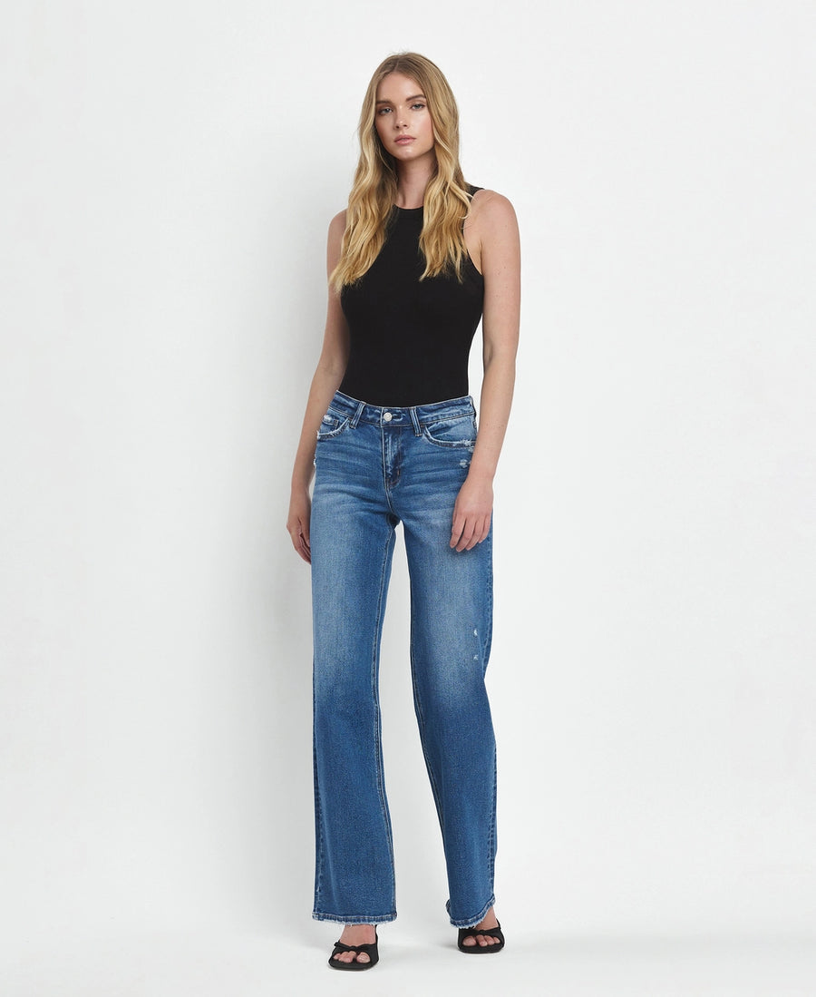 Mid Rise Wide Leg Vervet Jeans