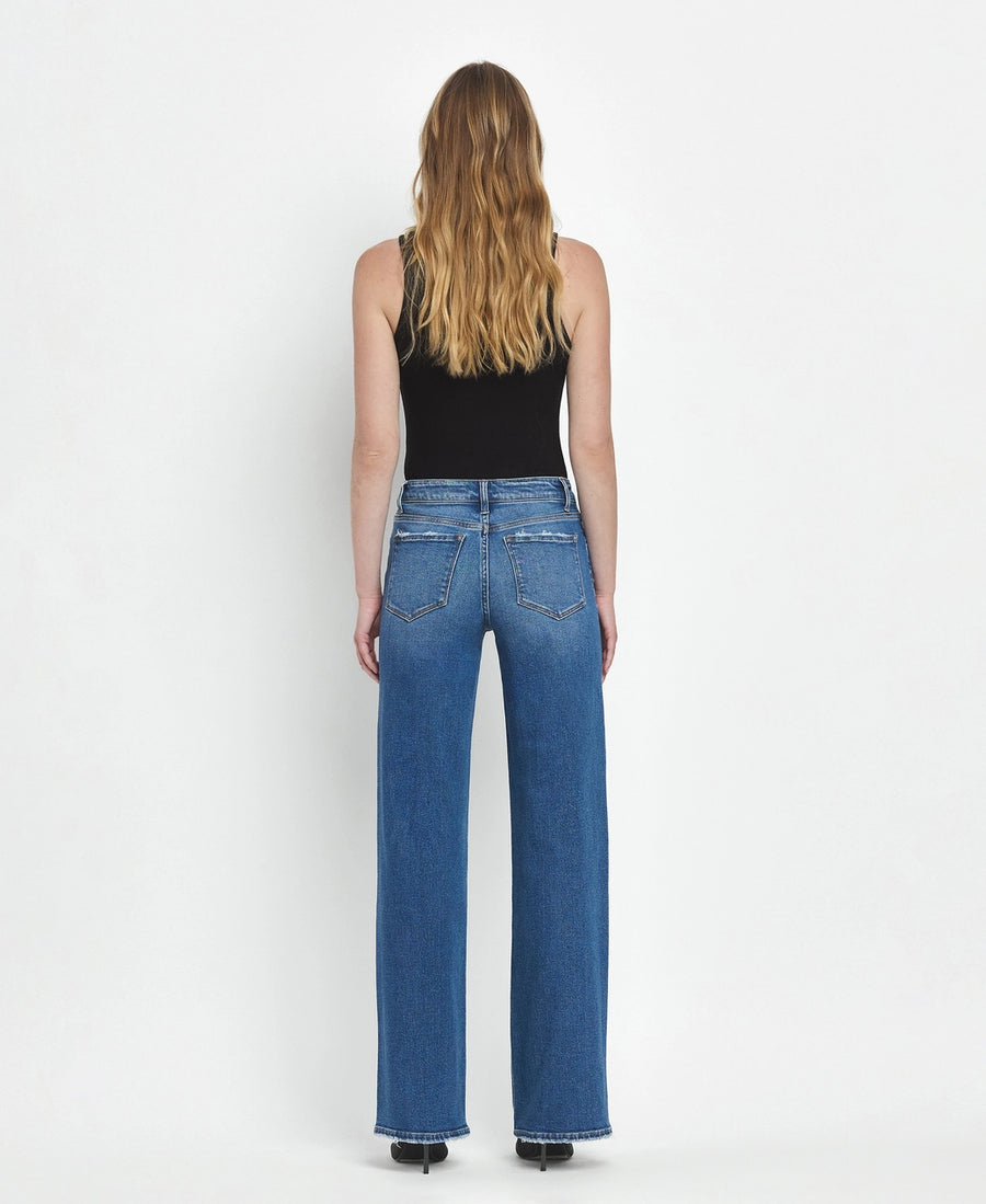 Mid Rise Wide Leg Vervet Jeans