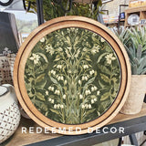 Round Dark Green Morris Framed Sign 8"