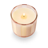 Pink Pine Striped Etched Glass Candle