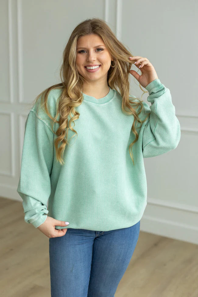 Pastel Luxe Corded Crew
