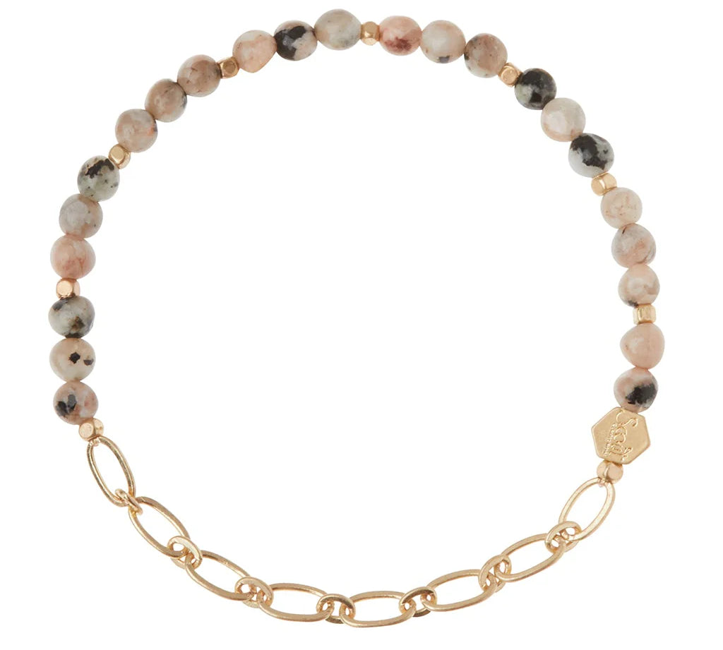 Mini Stone w/Chain Stacking Bracelet